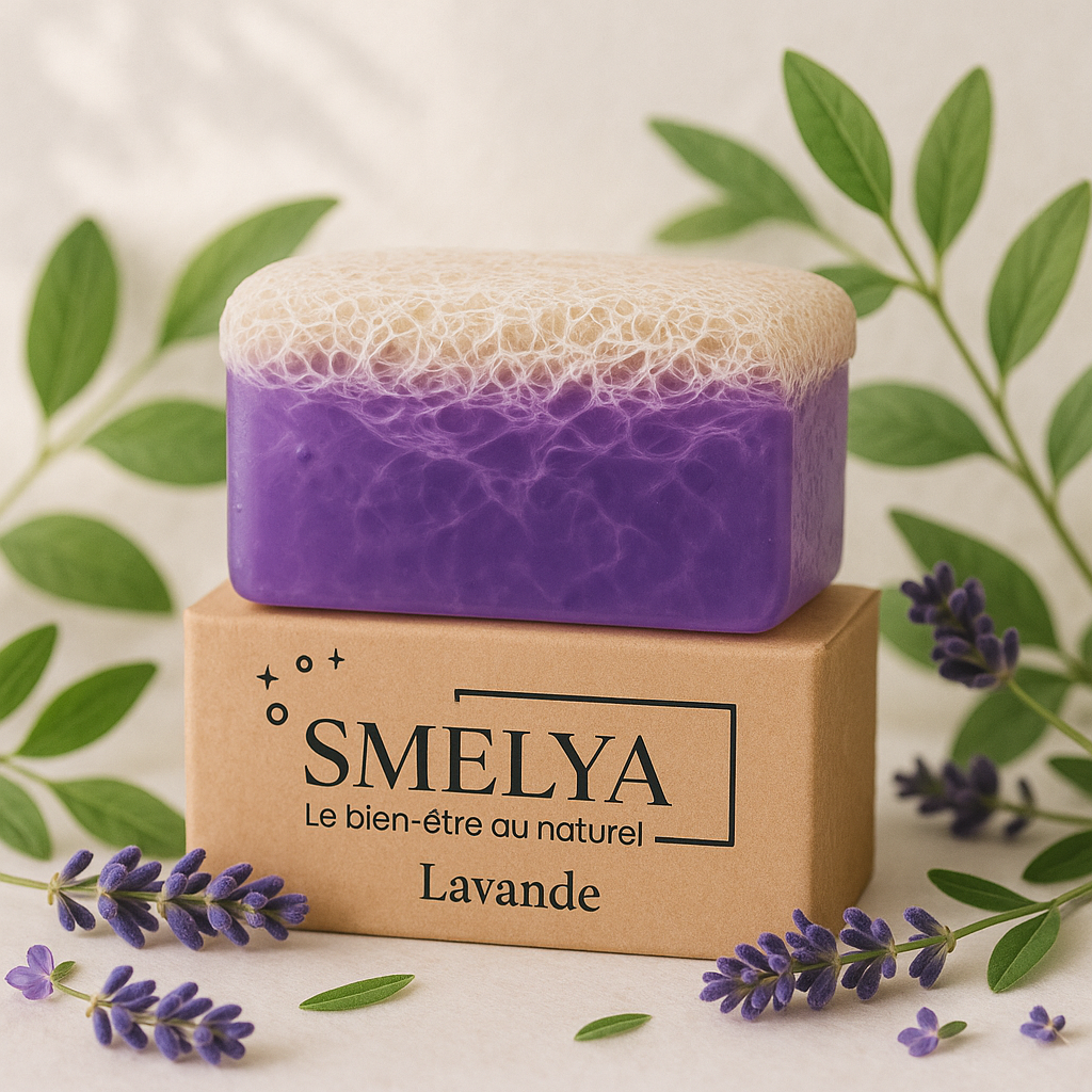 Savon artisanal Smelya à l'Aloe Vera et fibre de loofah